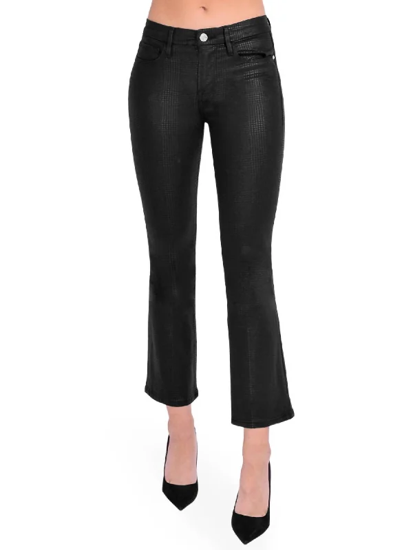 Women's Le Crop Mini Boot Pants In Houndstooth Shine