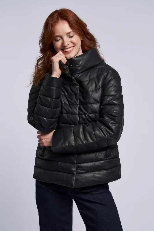 497 Leather and down jacket