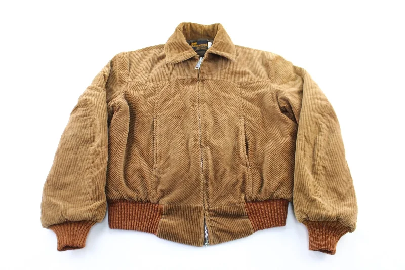 70's Weathercaster Brown Corduroy Zip Up Jacket