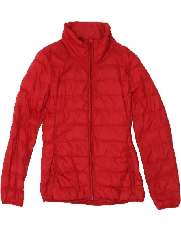 BENETTON Womens Padded Jacket UK 12 Medium Red Polyamide