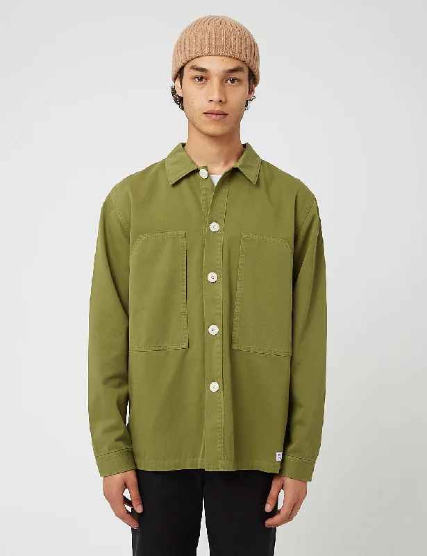 Bhode Box Shirt (Cotton Twill) - Loden Green