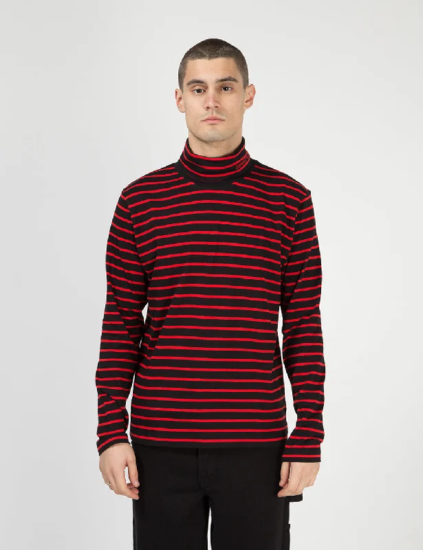 Calvin Klein Stripe L/S Turtleneck - CK Black/Red