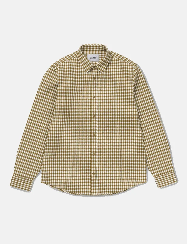 Carhartt-WIP Long Sleeve Stawell Check Shirt - Hamilton Brown/White