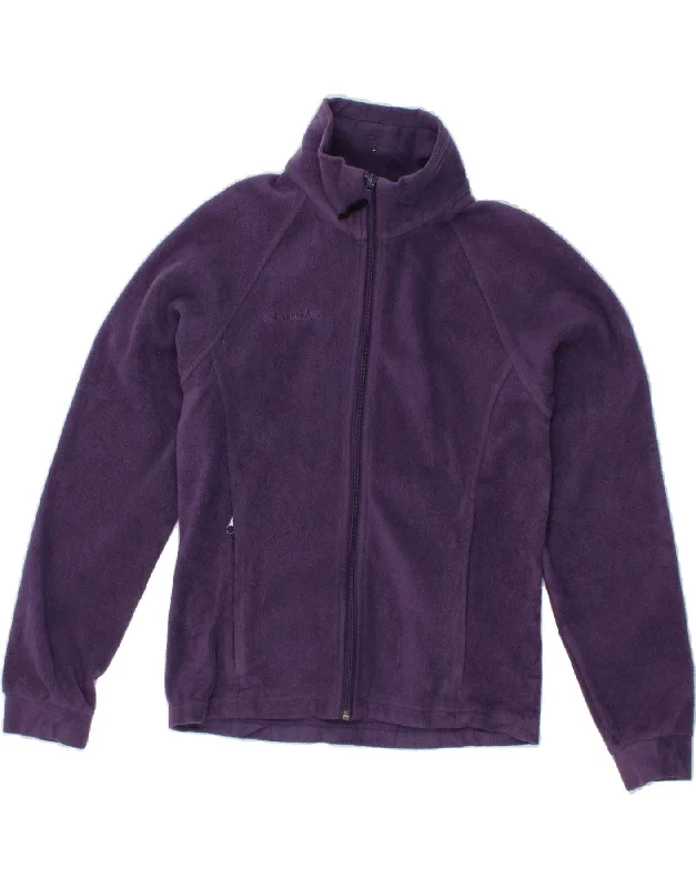 COLUMBIA Womens Fleece Jacket UK 12 Medium Purple Polyester