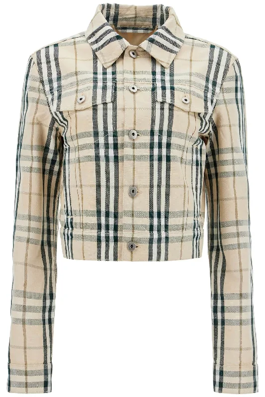 Cropped Checkered Jacket For