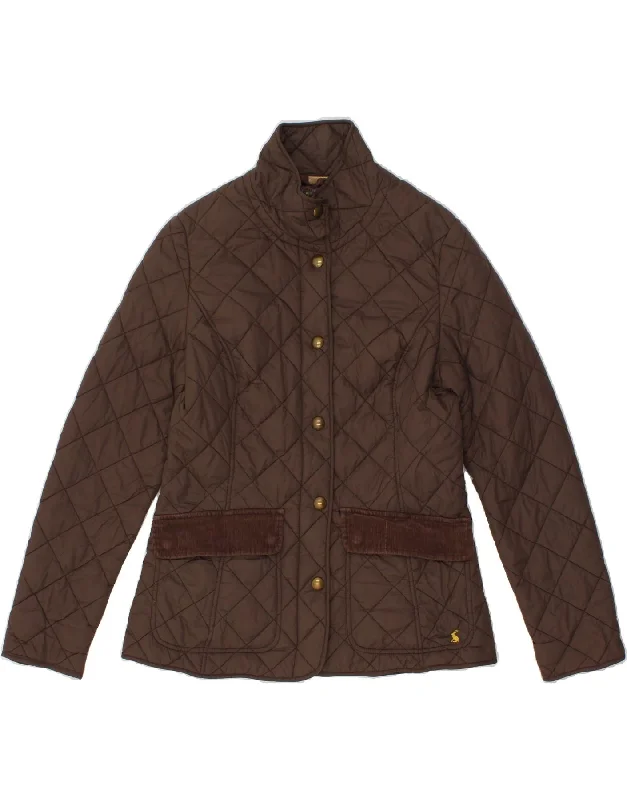 JOULES Womens Quilted Jacket UK 12 Medium Brown Polyamide