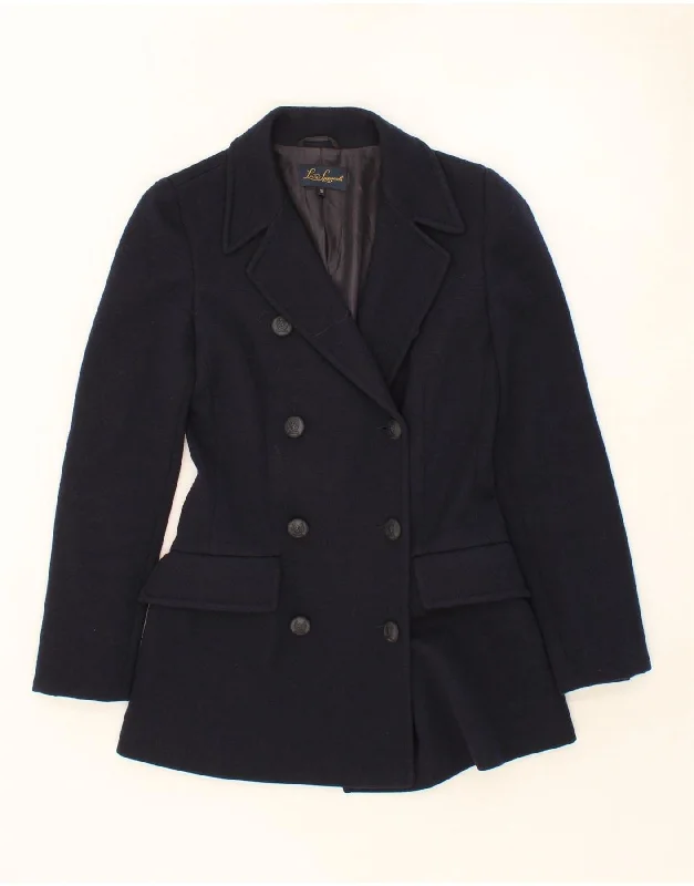 LUISA SPAGNOLI Womens Double Breasted Coat UK 10 Small Navy Blue