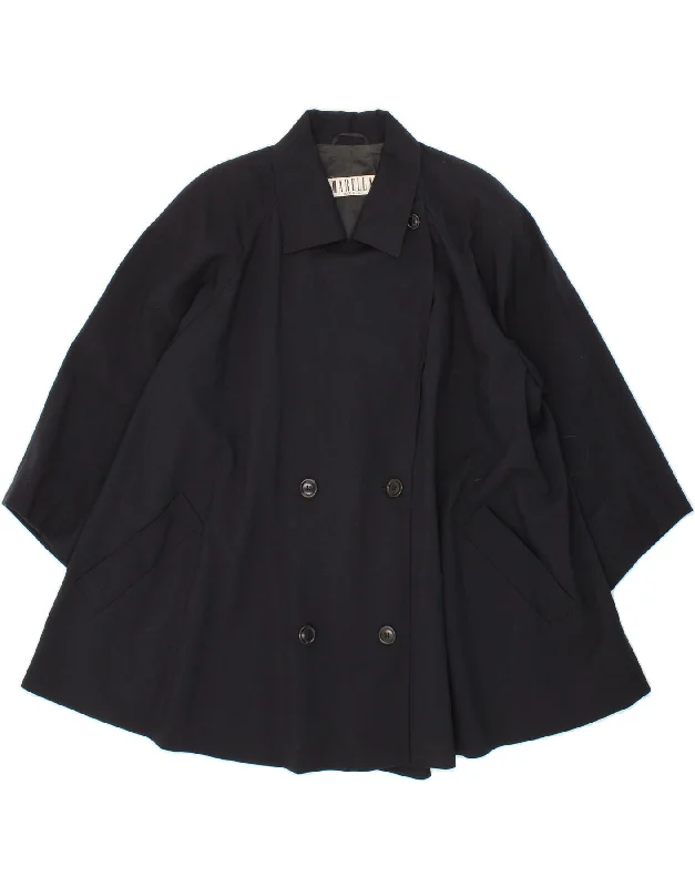 MARELLA Womens Oversized Double Breasted Coat UK 12 Medium Navy Blue