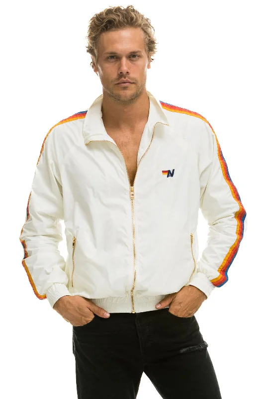 MEN'S 4 STRIPE WINDBREAKER - WHITE