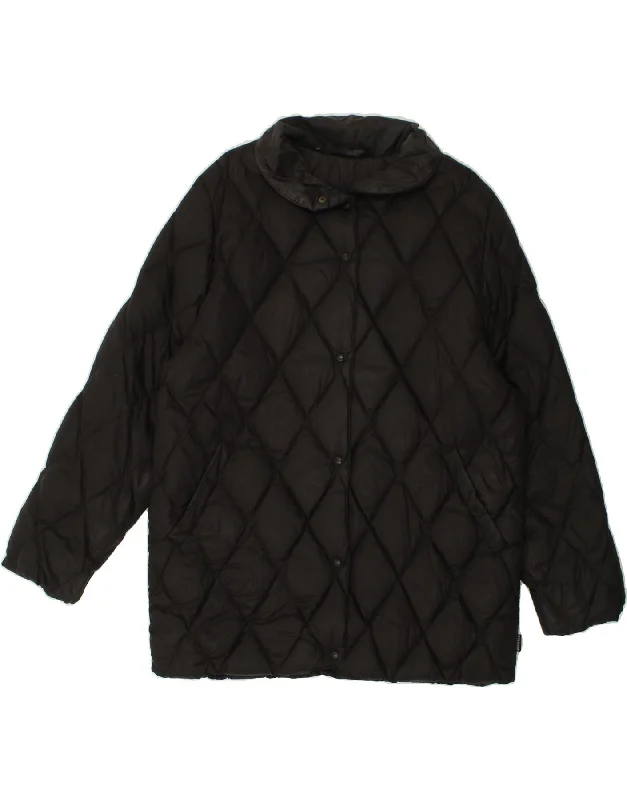 MONCLER Womens Quilted Jacket Size 2 Medium Black Polyamide