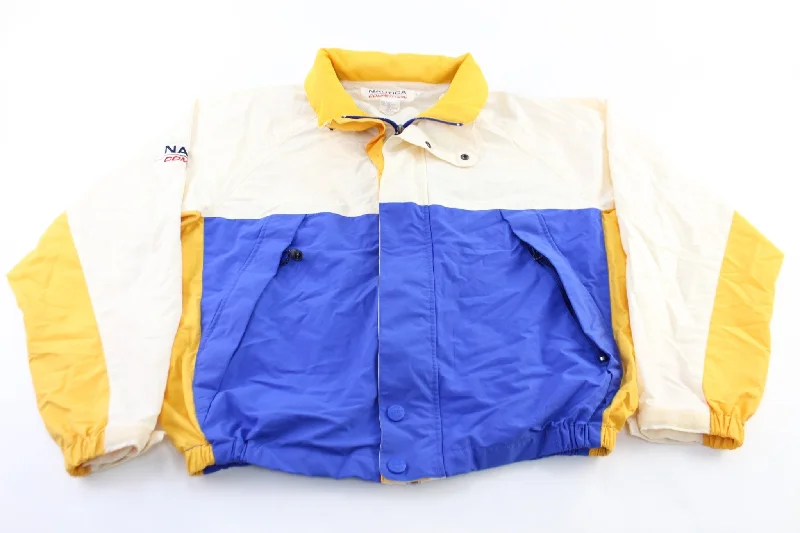 Nautica Competition White, Blue, & Yellow Zip Up Jacket