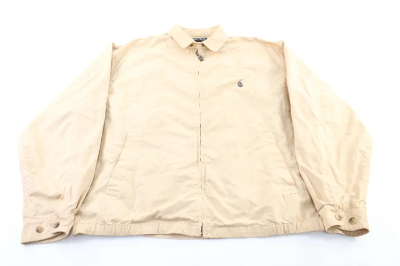 Nautica Embroidered Logo Tan Zip Up Jacket