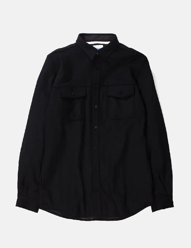 Norse Projects Villads Melton Overshirt - Black