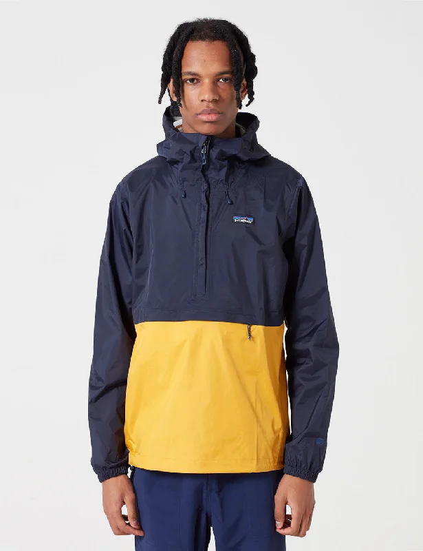 Patagonia Torrentshell Pullover - Navy Blue w/ Rugby Yellow