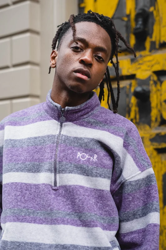 Polar Skate Co. Stripe Fleece Pullover - Light Purple