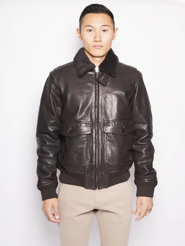 Bomber con Collo in Shearling