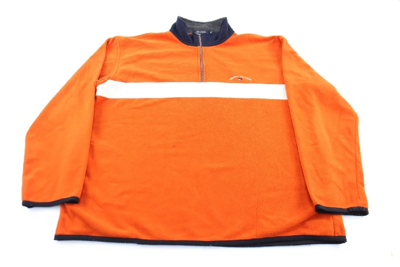 Tommy Hilfiger Embroidered Logo Orange & White Pullover Jacket