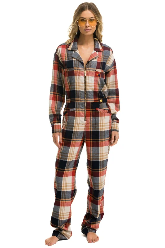 UNISEX PLAID FLIGHT SUIT - COWBOY PLAID