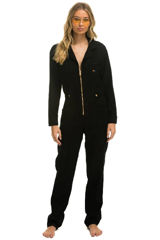 UNISEX TWILL FLIGHT SUIT - BLACK