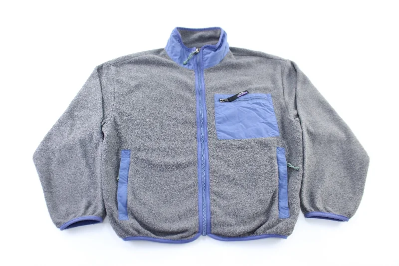 Women's Patagonia Synchilla Grey & Blue Zip Up Jacket