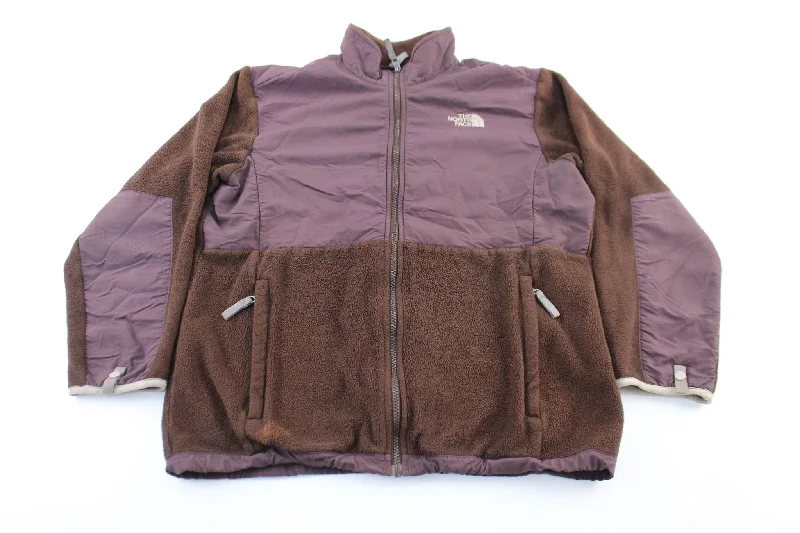 Women's The North Face Embroidered Logo Brown Zip Up Jacket