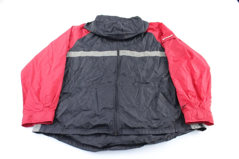 Y2K Nike Embroidered Logo Red & Black Zip Up Jacket