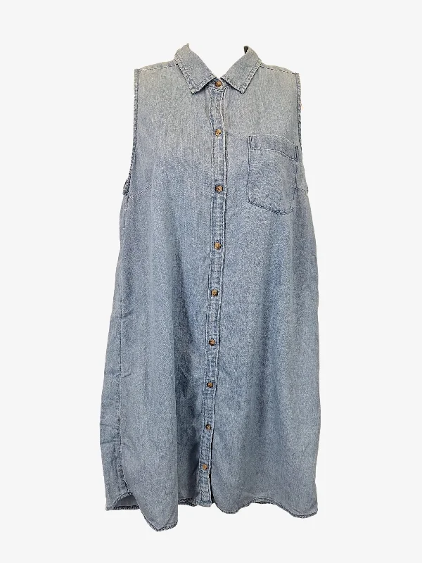 Abercrombie & Fitch Light Denim Sleeveless Casual Shirt Mini Dress Size S