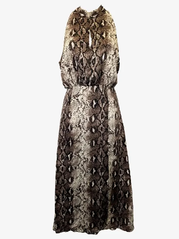 Atmos & Here Fancy Snakeskin Backless Midi Dress Size 12