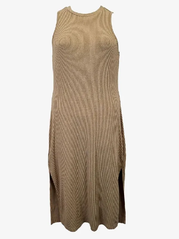 Calli Staple Olive Ribbed Midi Dress Size 14