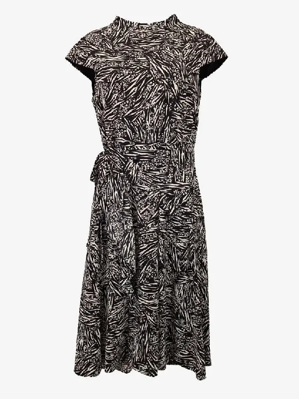 Cue Refined High Neck Wrap Midi Dress Size 10