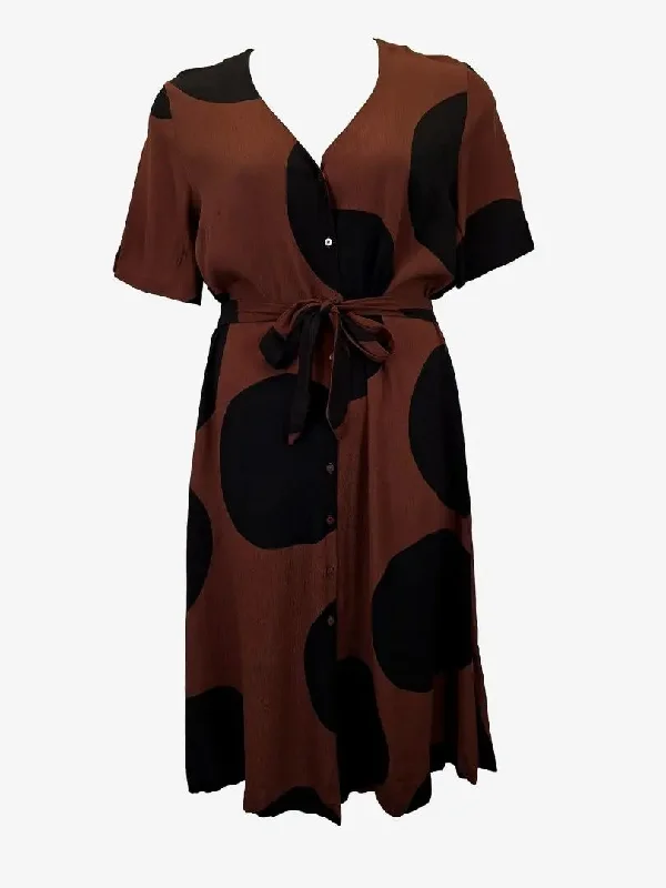 Gorman Effortless Spotted Tie Midi Dress Size 10