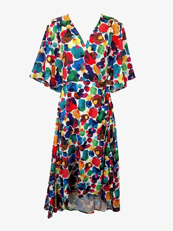 Lorraine Funky Gem Wrap Midi Dress Size 10