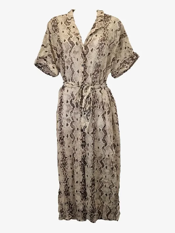 & Other Stories Breezy Sheer Snakeskin Midi Dress Size 8