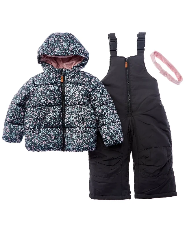 Rothschild Kids Mini Floral Snowsuit & Headband Set