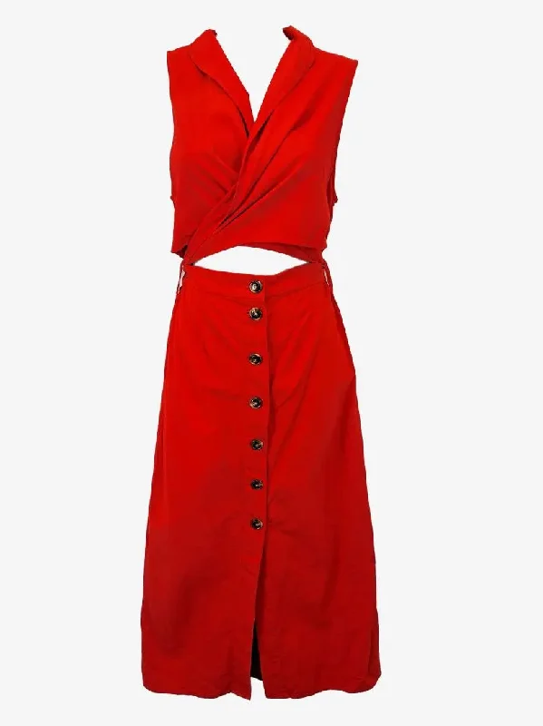 The Fifth Label Effortless Cotton Wrap Midi Dress Size S