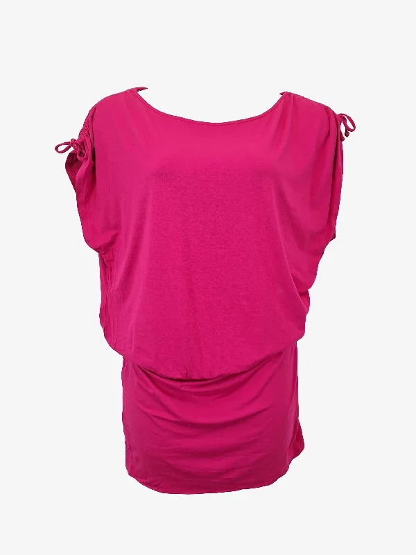 Triumph Fuchsia Stretch Ruched Sleeve Mini Dress Size M