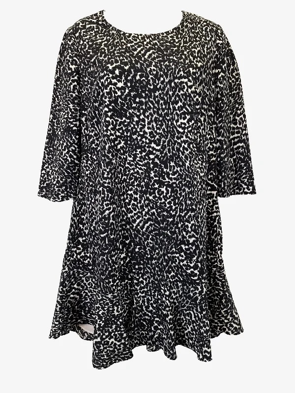 Witchery Animal Print Frilled Mini Dress Size 10