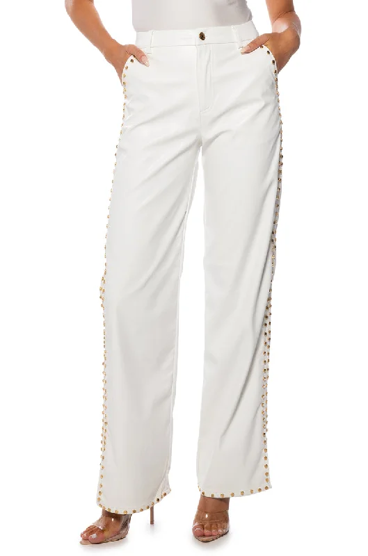 ALWAYS ON TIME FAUX LEATHER WIDE LEG PANT