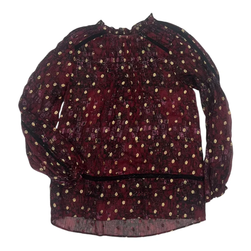 Blouse Ls By Hd In Paris In Red, Size:Xs