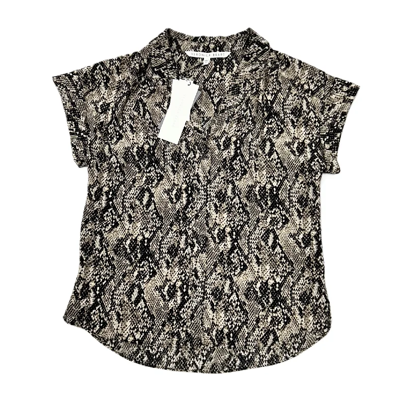 Blouse Short Sleeve By Veronica Beard In Snakeskin Print, Size: Xs