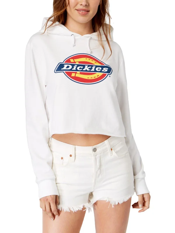 Juniors Womens Logo Cropped Hoodie