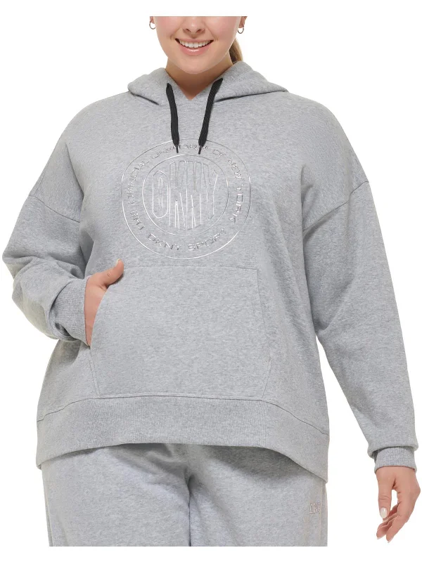 Plus Womens Logo Metallic Hoodie