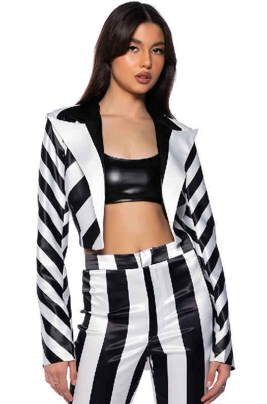 HEIDI OPEN BACK STRIPE BLAZER