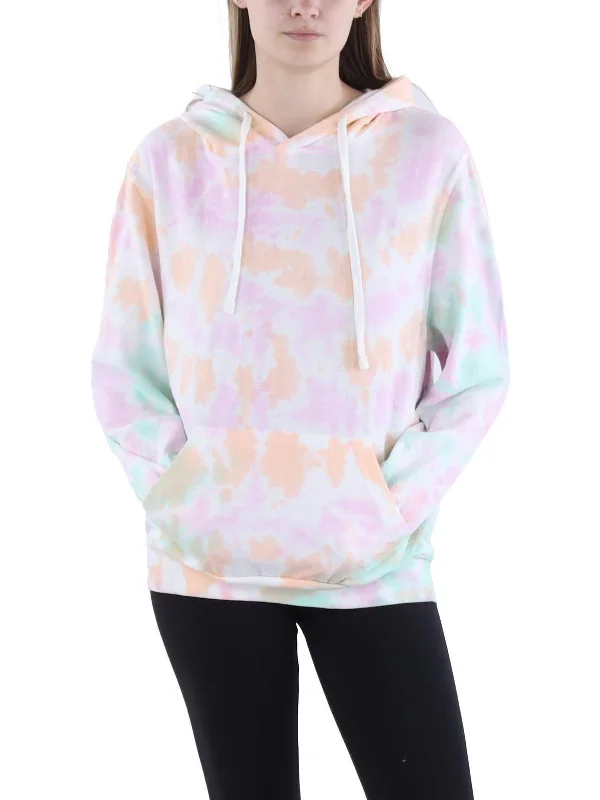 Womens Tie Dye Long Sleeve Hooded Sweatshirt