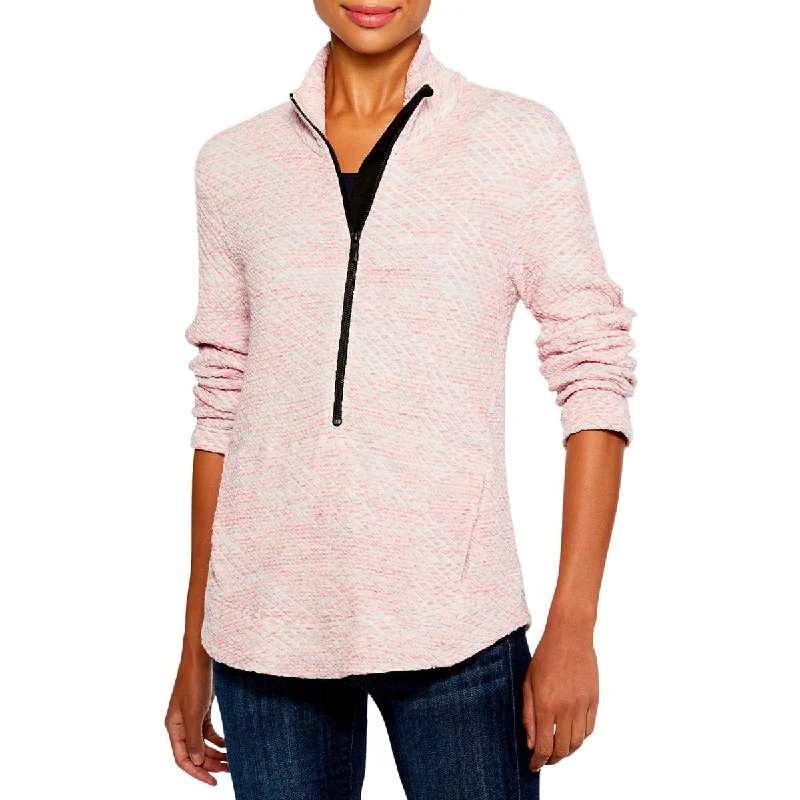 Zip It Up Spacedye Womens Printed Textured 3/4 Zip Pullover