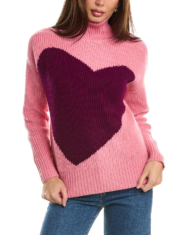 Forte Cashmere Heart Funnel Cashmere Sweater