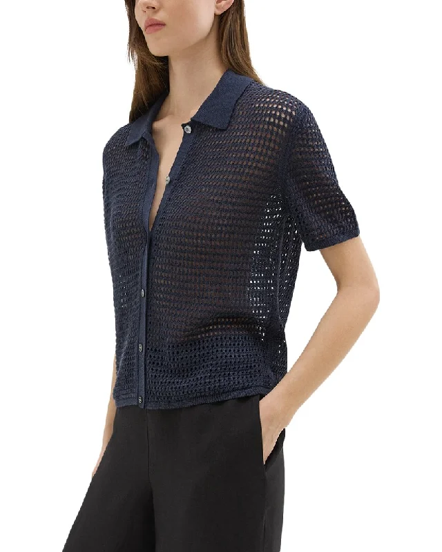 Theory Mesh Linen-Blend Shirt