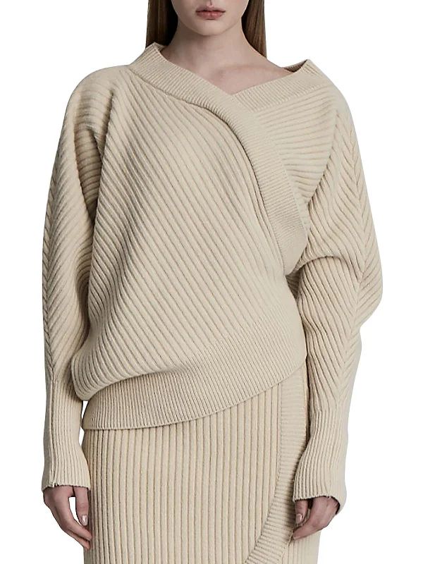 Womens Merino Wool Cashmere Pullover Sweater